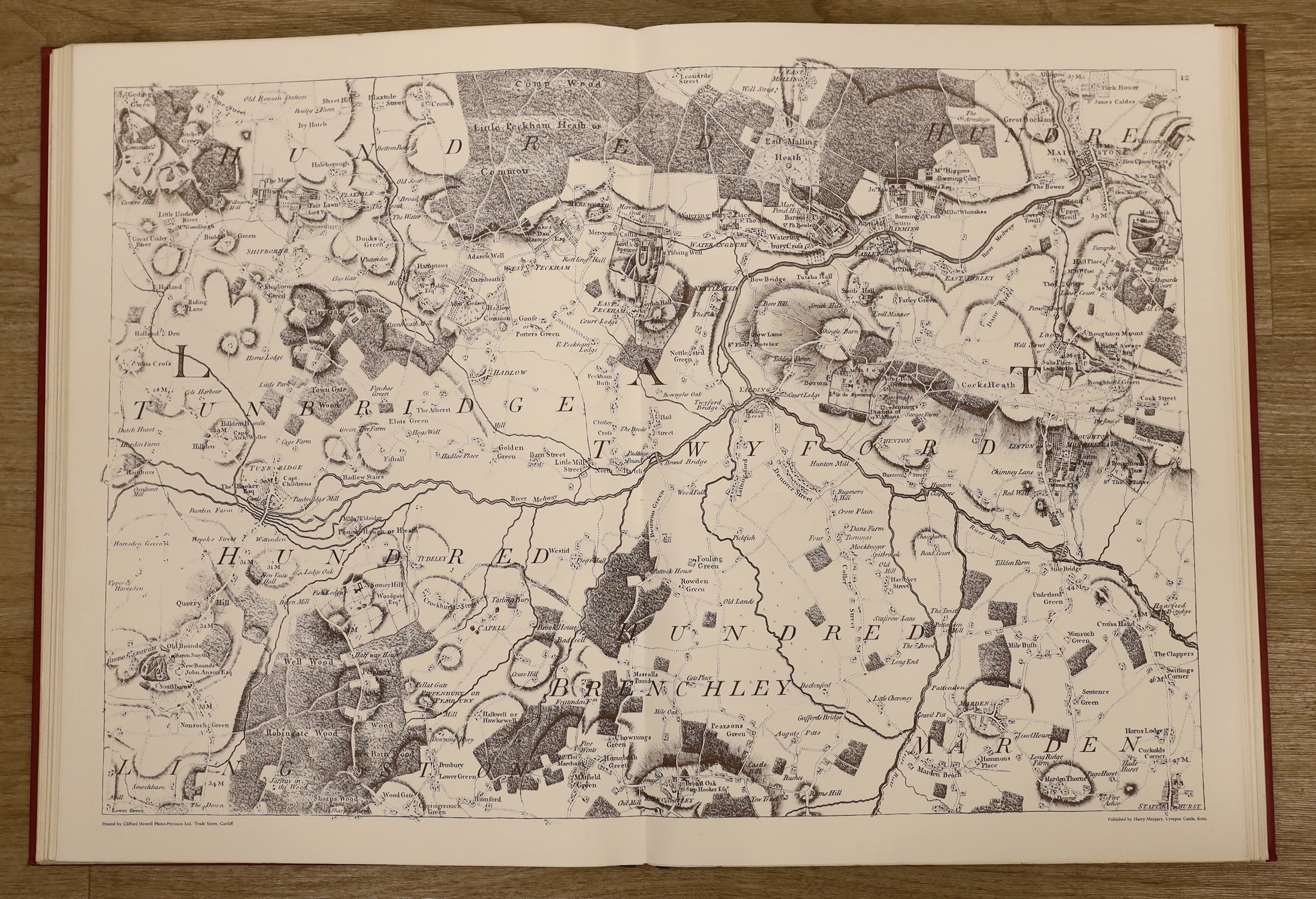 Andrews, John and Others - A Topographical Map of the County of Kent, in twenty five sheets, on a scale of two inches to a mile, from an Actual Survey ...(new, reproduction edition). pictorial engraved title, pictorial e